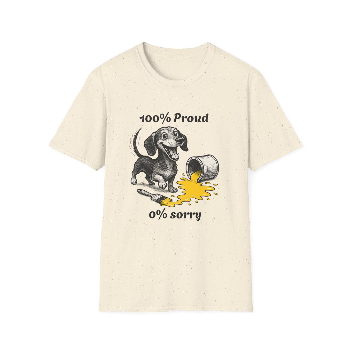 Dachshund Tee – '100% Proud, 0% Sorry' Quote – Unisex Fit