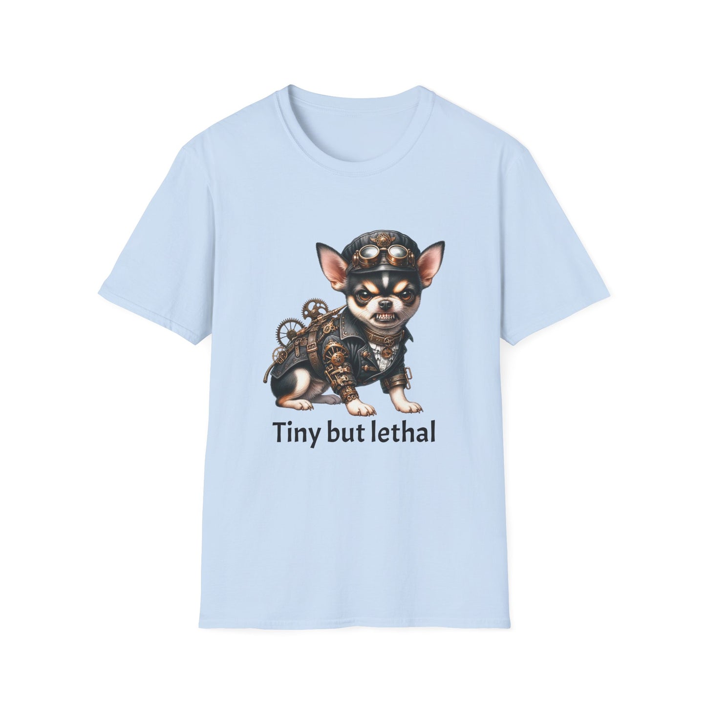 Chihuahua Tee – 'Tiny but Lethal' Steampunk Cosplay Design – Unisex Fit