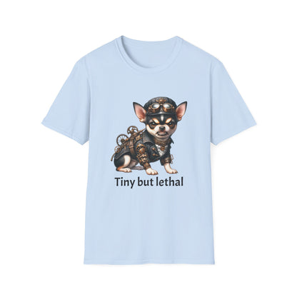 Chihuahua Tee – 'Tiny but Lethal' Steampunk Cosplay Design – Unisex Fit