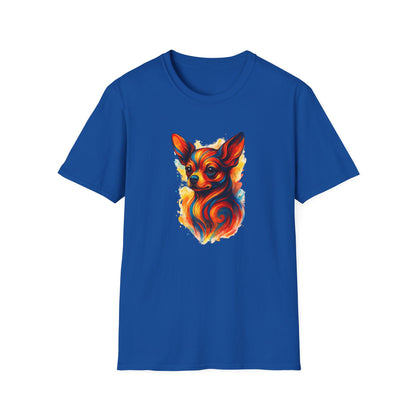 Chihuahua T Shirt – Vibrant Swirl Portrait (Red/Orange Series) – Unisex Fit