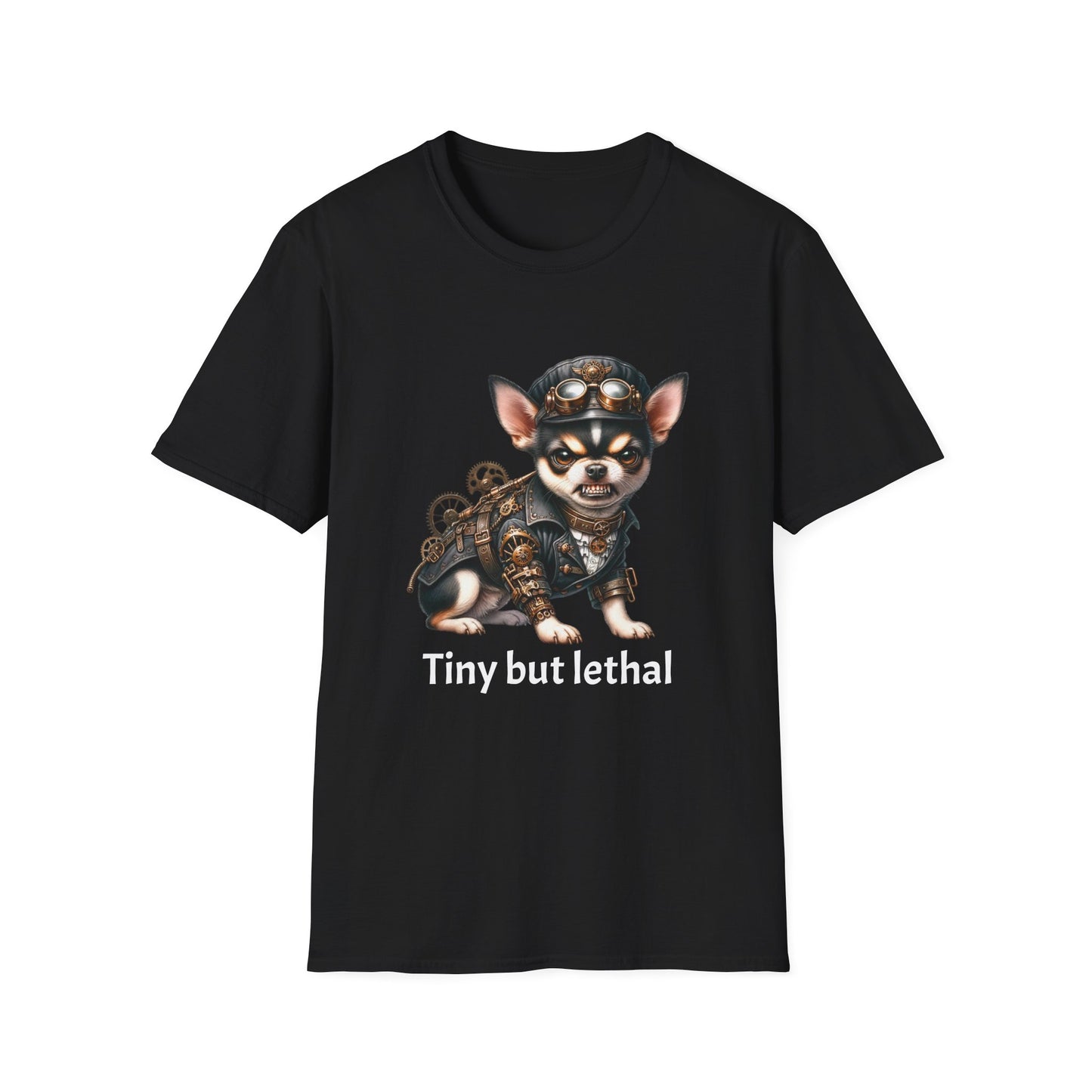 Chihuahua Tee – 'Tiny but Lethal' Steampunk Cosplay Design – Unisex Fit