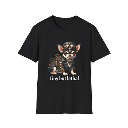 Chihuahua Tee – 'Tiny but Lethal' Steampunk Cosplay Design – Unisex Fit