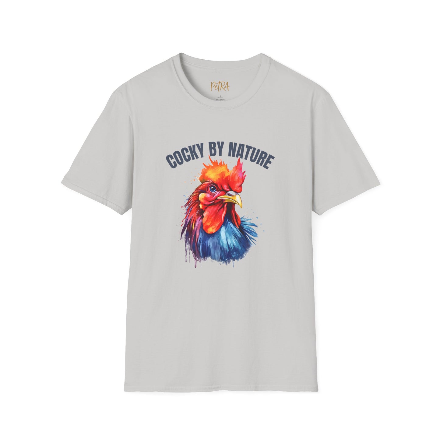Rooster Tee – 'Cocky by Nature' Splash Art Design – Unisex Fit