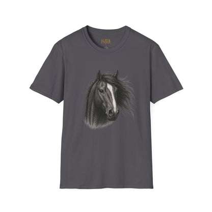 Horse Portrait Tee – Detailed Pencil Sketch Design – Unisex Fit