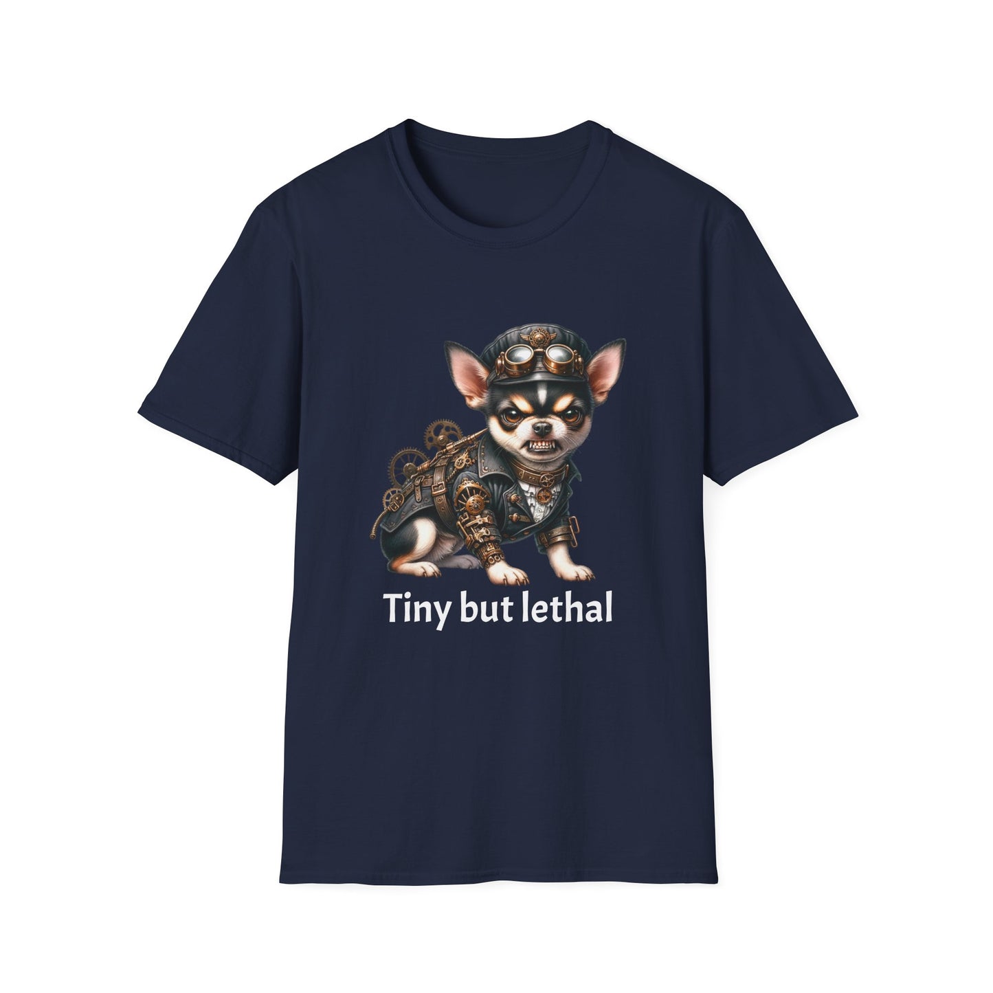 Chihuahua Tee – 'Tiny but Lethal' Steampunk Cosplay Design – Unisex Fit