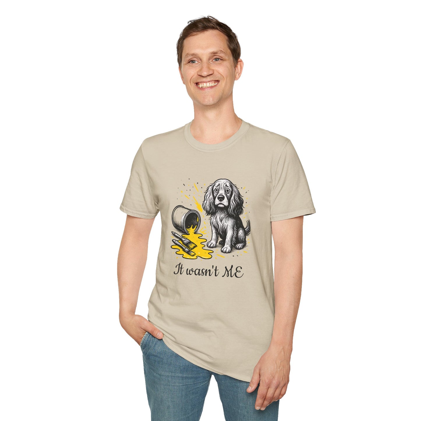 Cocker Spaniel Tee – Spilled Paint Design – Unisex Fit