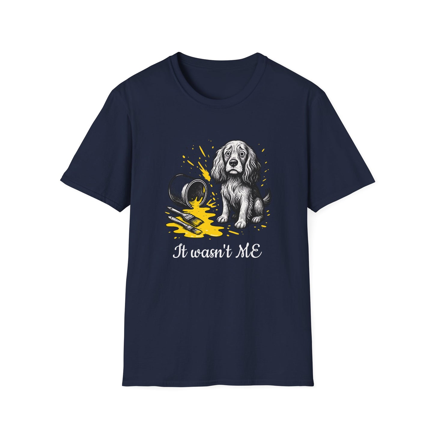 Cocker Spaniel Tee – Spilled Paint Design – Unisex Fit