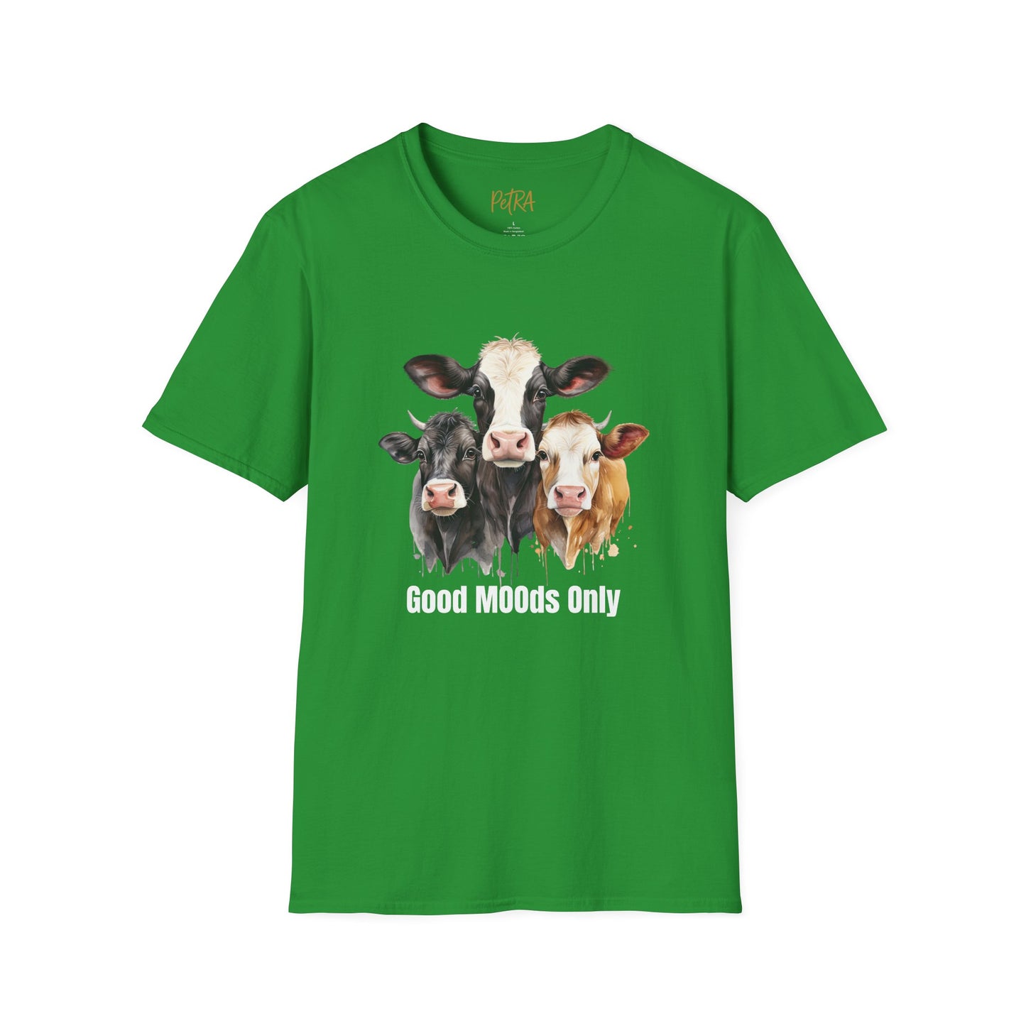 Cow Trio Tee – 'Good MOODs Only' Funny Farm Quote – Unisex Fit