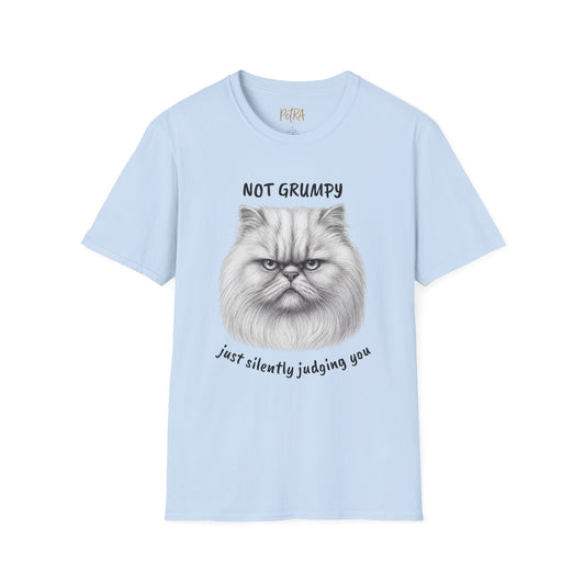 Persian Cat Tee – 'Not Grumpy, Just Judging' Quote – Unisex Fit