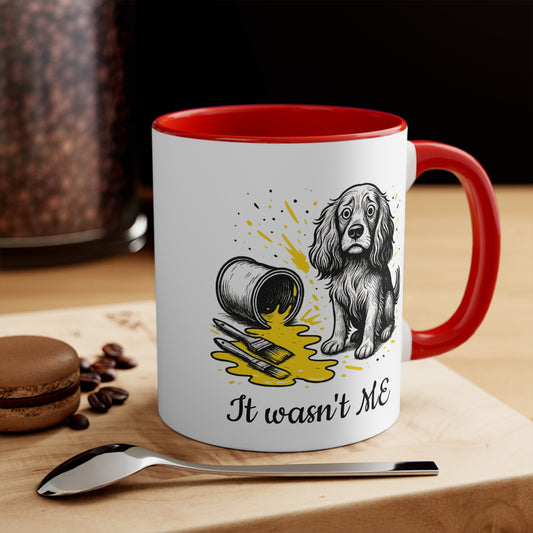 Cocker Spaniel Mug – ‘It Wasn’t Me’ Sketch Design – 11oz Accent