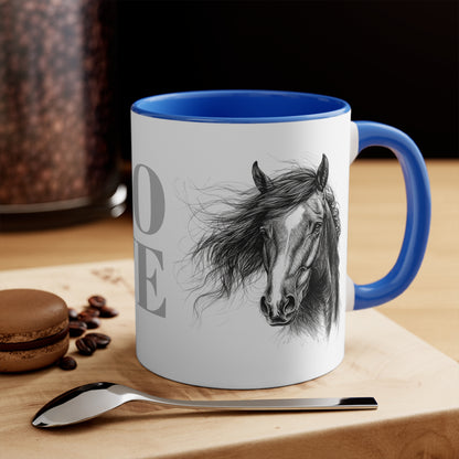 LOVE Horse Mug – Soft Script & Sketch Design – 11oz