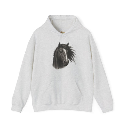 Horse Hoodie – 'Windblown Grace' Sketch Portrait Design – Unisex Fit