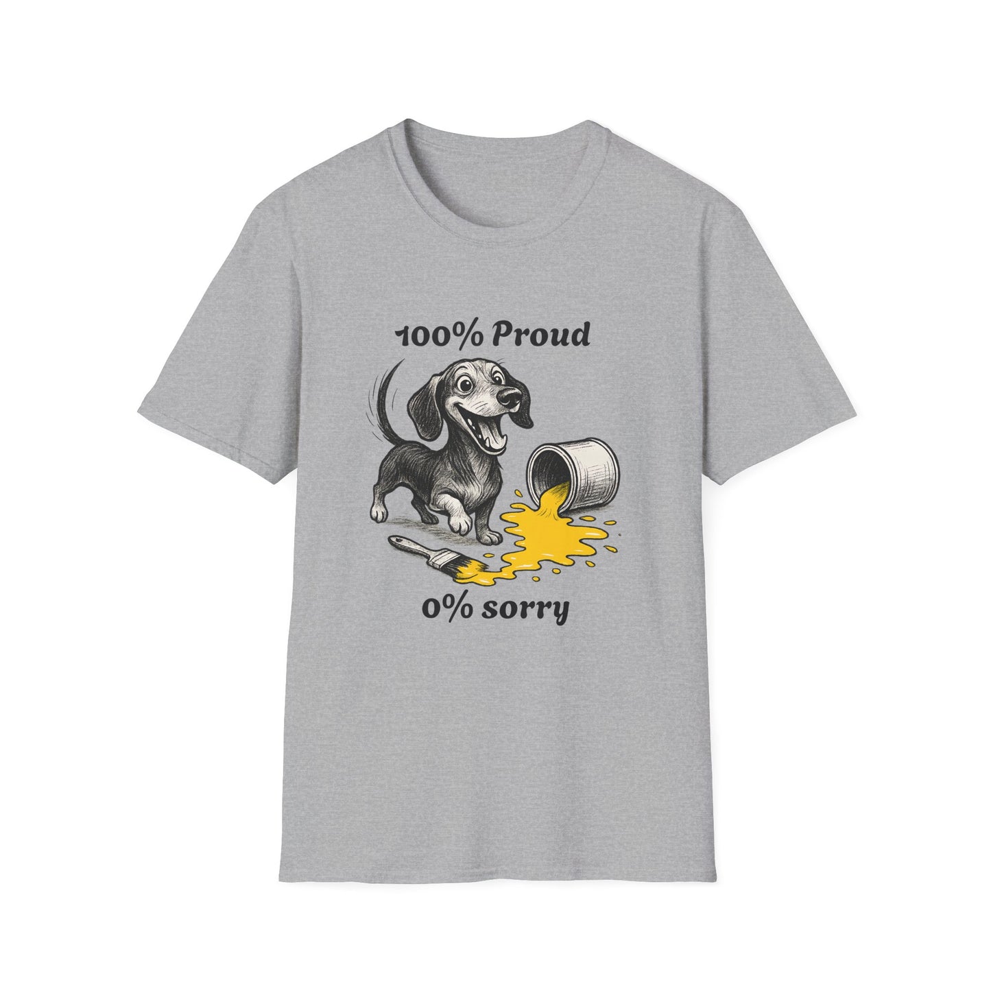 Dachshund Tee – '100% Proud, 0% Sorry' Quote – Unisex Fit