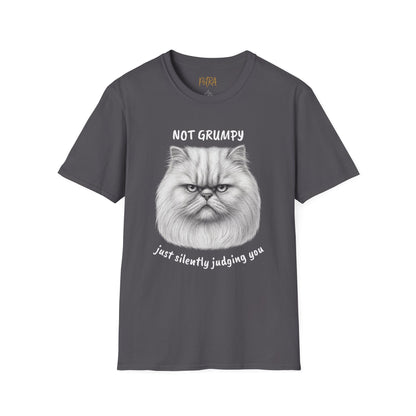 Persian Cat Tee – 'Not Grumpy, Just Judging' Quote – Unisex Fit