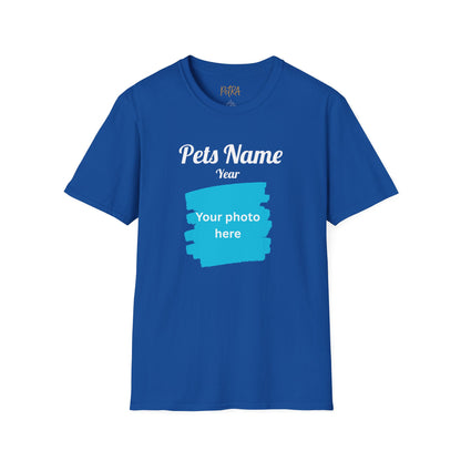 Custom Pet Photo T Shirt – Basic Upload & Text – Unisex Fit
