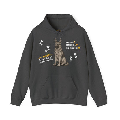 German Shepherd Hoodie – 'Every Single Morning' Sketch Design – Unisex Fit