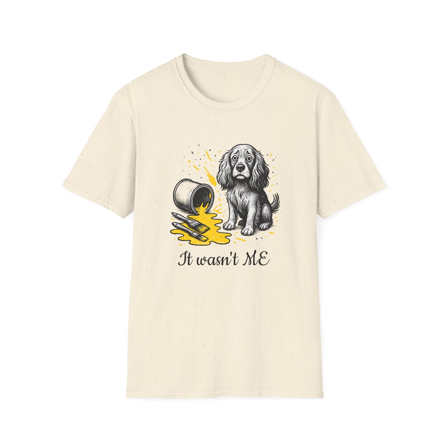 Cocker Spaniel Tee – Spilled Paint Design – Unisex Fit