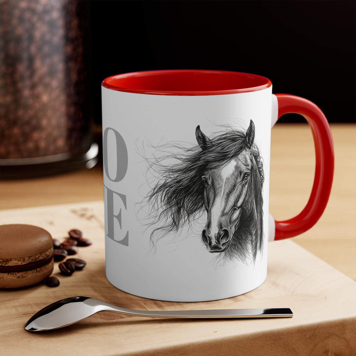 LOVE Horse Mug – Soft Script & Sketch Design – 11oz