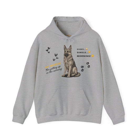 German Shepherd Hoodie – 'Every Single Morning' Sketch Design – Unisex Fit