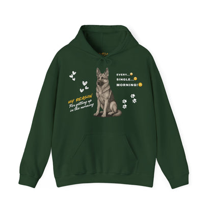 German Shepherd Hoodie – 'Every Single Morning' Sketch Design – Unisex Fit