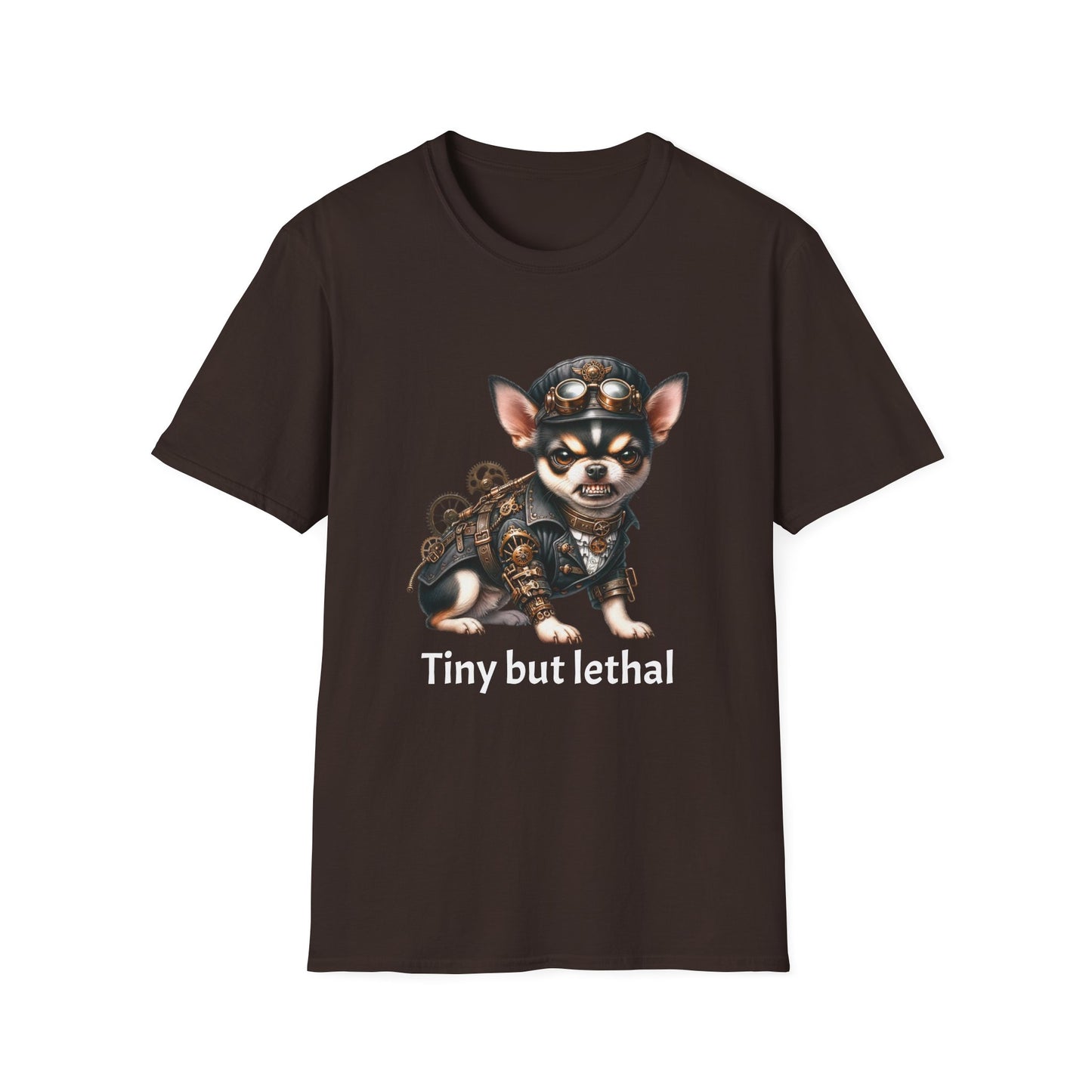 Chihuahua Tee – 'Tiny but Lethal' Steampunk Cosplay Design – Unisex Fit