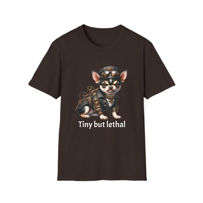 Chihuahua Tee – 'Tiny but Lethal' Steampunk Cosplay Design – Unisex Fit