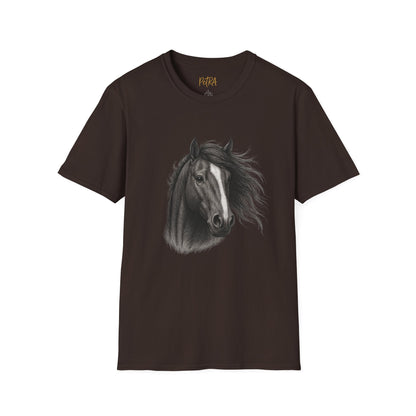 Horse Portrait Tee – Detailed Pencil Sketch Design – Unisex Fit