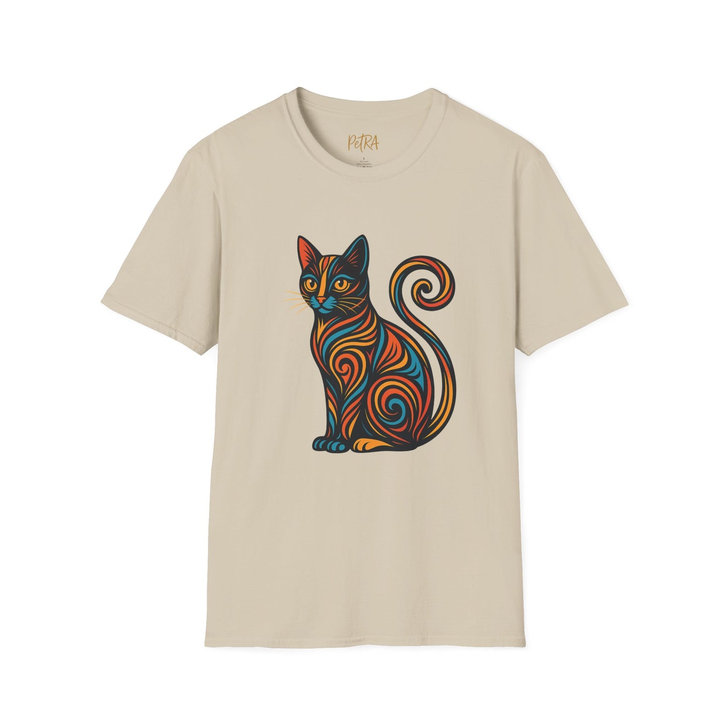 Cat Tee – Tribal Neon Swirl Design – Unisex Fit