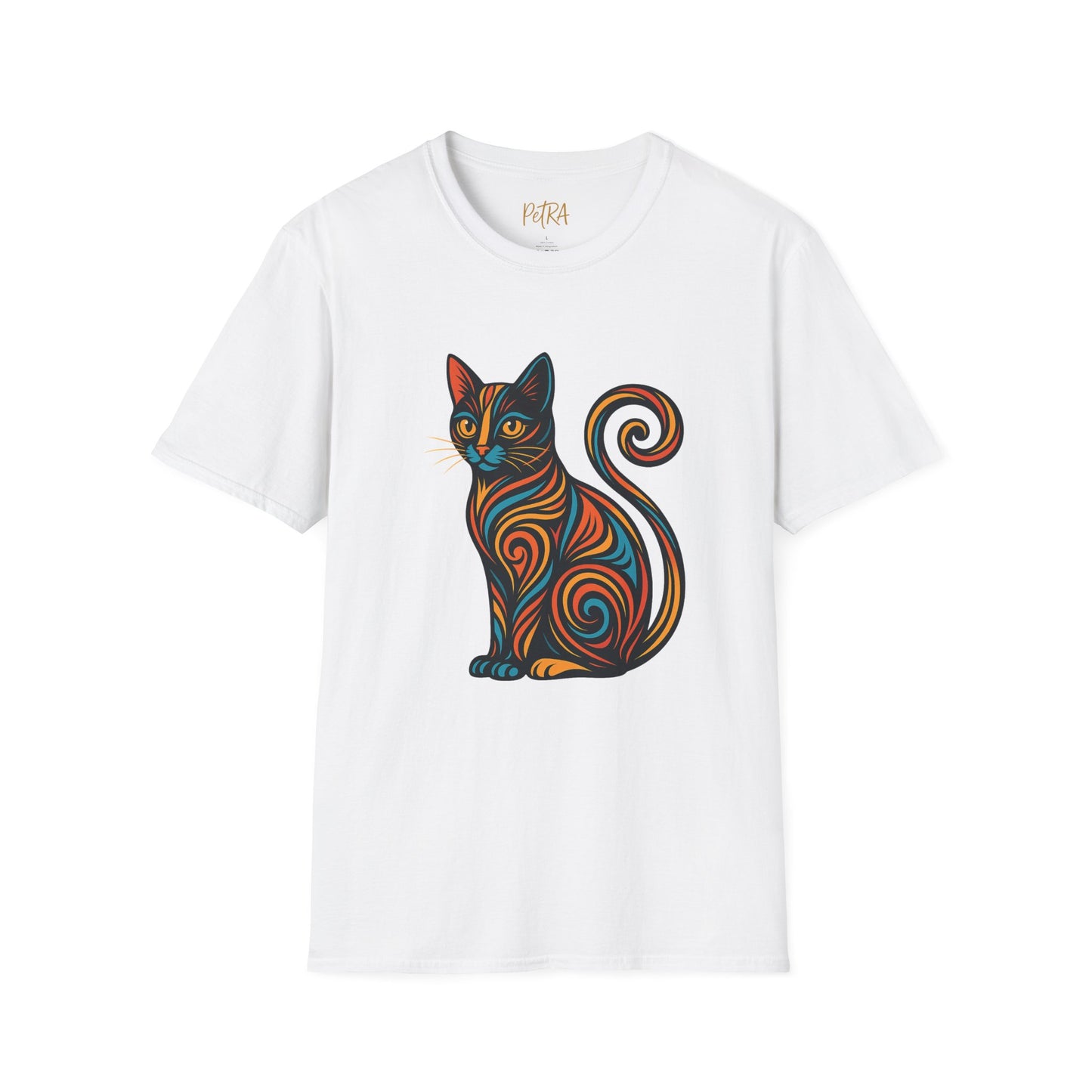 Cat Tee – Tribal Neon Swirl Design – Unisex Fit