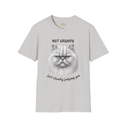 Persian Cat Tee – 'Not Grumpy, Just Judging' Quote – Unisex Fit