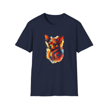 Chihuahua T Shirt – Vibrant Swirl Portrait (Red/Orange Series) – Unisex Fit