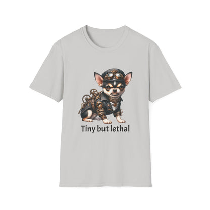 Chihuahua Tee – 'Tiny but Lethal' Steampunk Cosplay Design – Unisex Fit