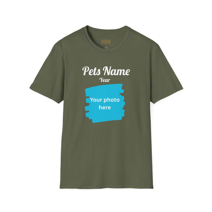 Custom Pet Photo T Shirt – Basic Upload & Text – Unisex Fit