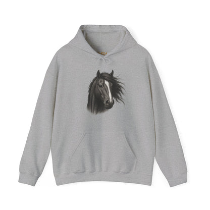 Horse Hoodie – 'Windblown Grace' Sketch Portrait Design – Unisex Fit
