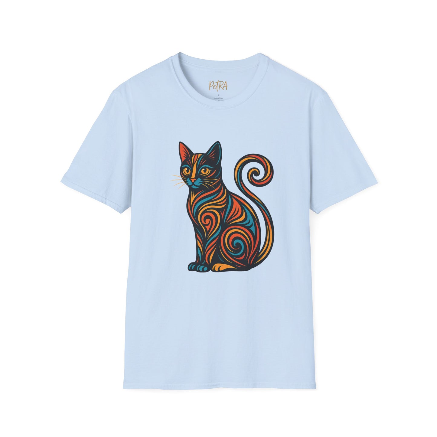 Cat Tee – Tribal Neon Swirl Design – Unisex Fit