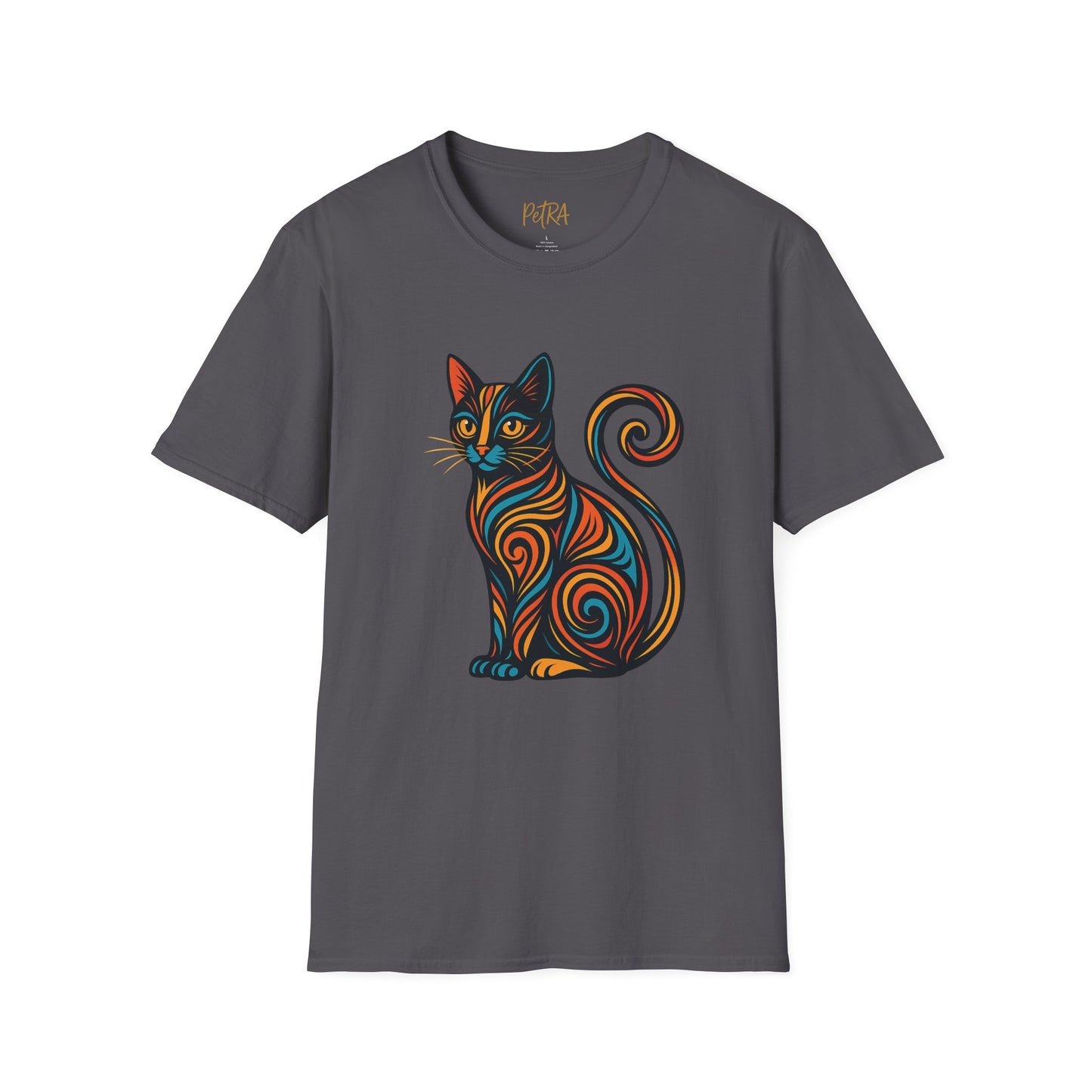 Cat Tee – Tribal Neon Swirl Design – Unisex Fit