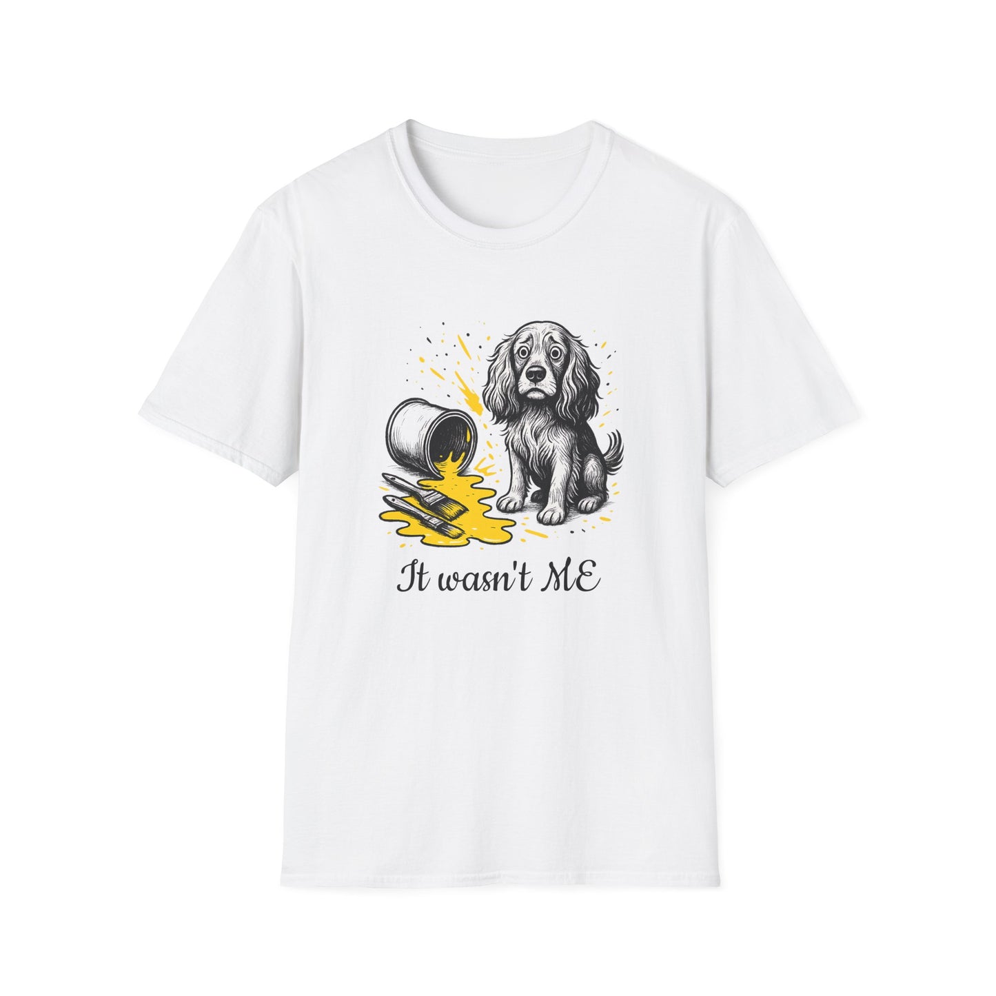 Cocker Spaniel Tee – Spilled Paint Design – Unisex Fit