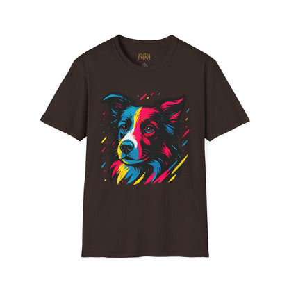 Border Collie T Shirt – Neo Pop Art Portrait – Unisex Fit