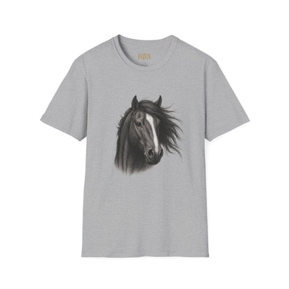 Horse Portrait Tee – Detailed Pencil Sketch Design – Unisex Fit