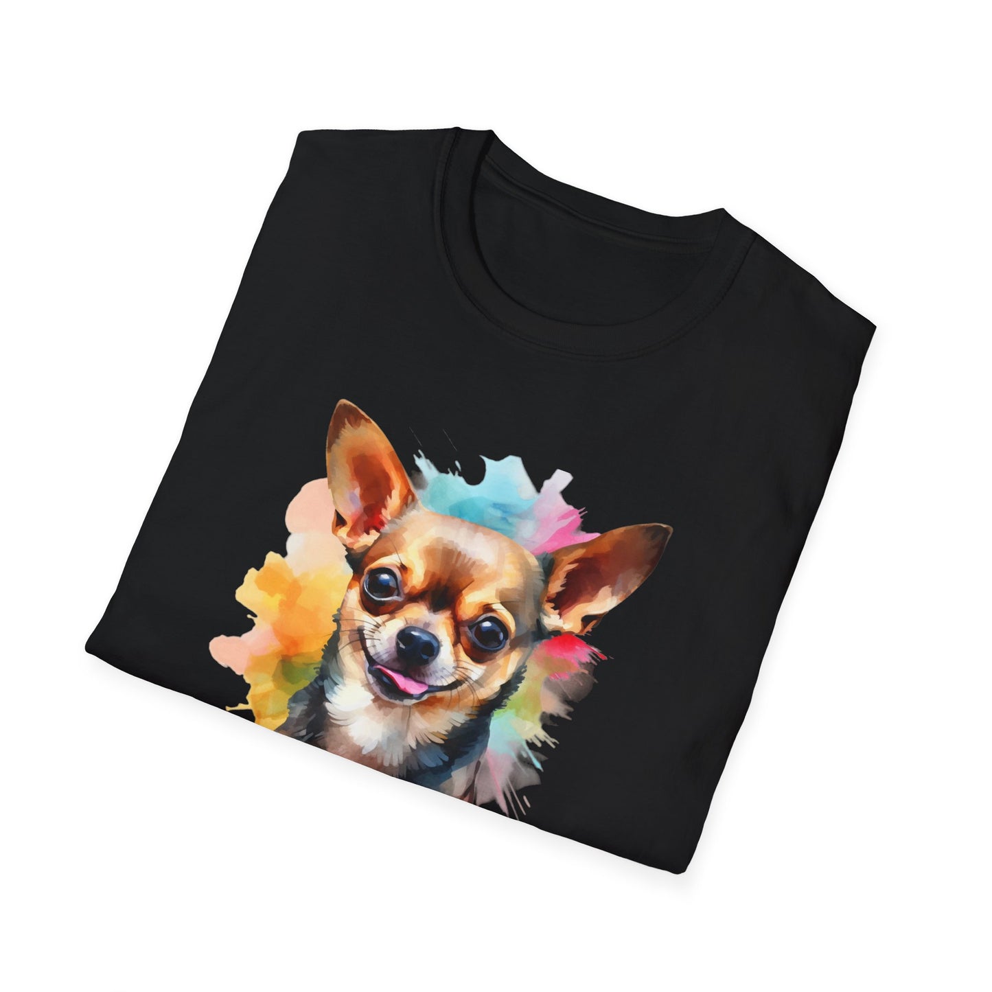Chihuahua Tee – 'Chihuahua Mum' Watercolor Splash Design – Unisex Fit