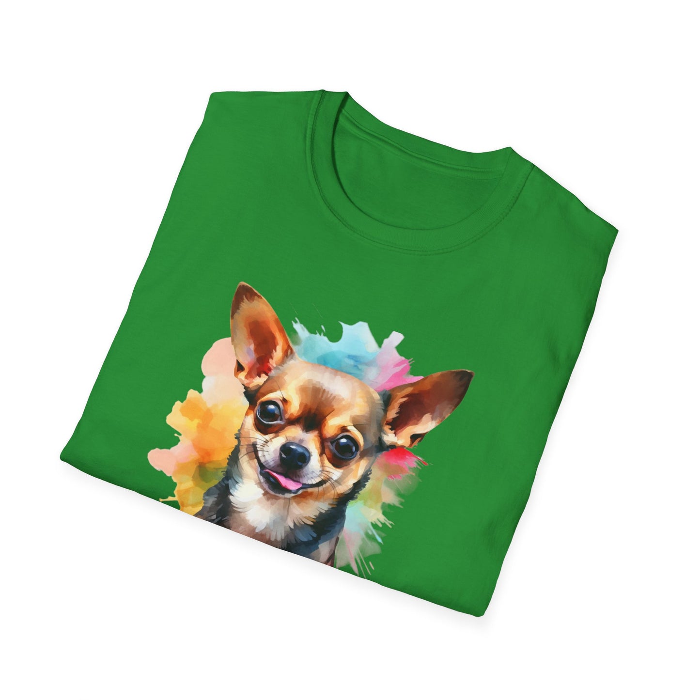 Chihuahua Tee – 'Chihuahua Mum' Watercolor Splash Design – Unisex Fit