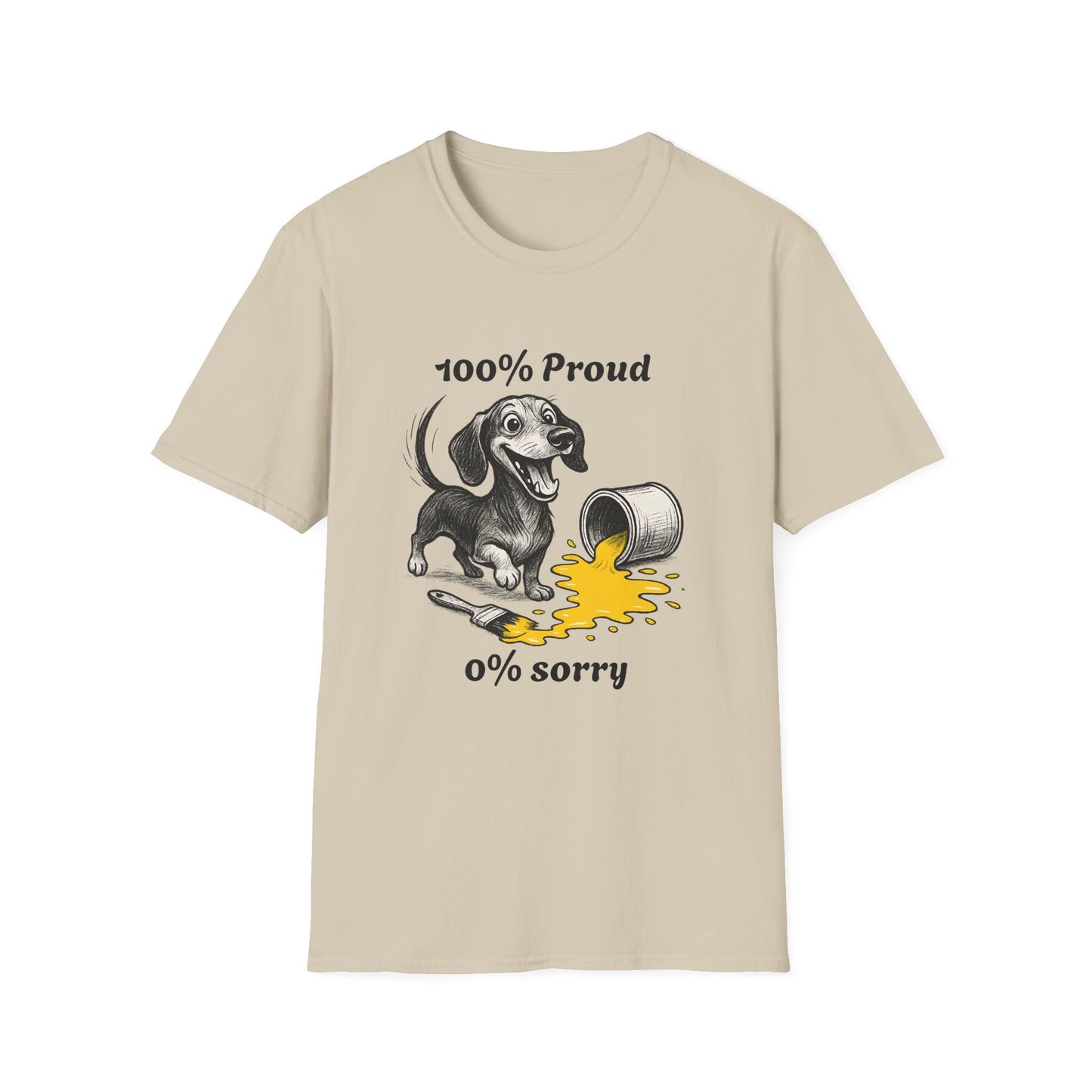 Dachshund Tee – '100% Proud, 0% Sorry' Quote – Unisex Fit