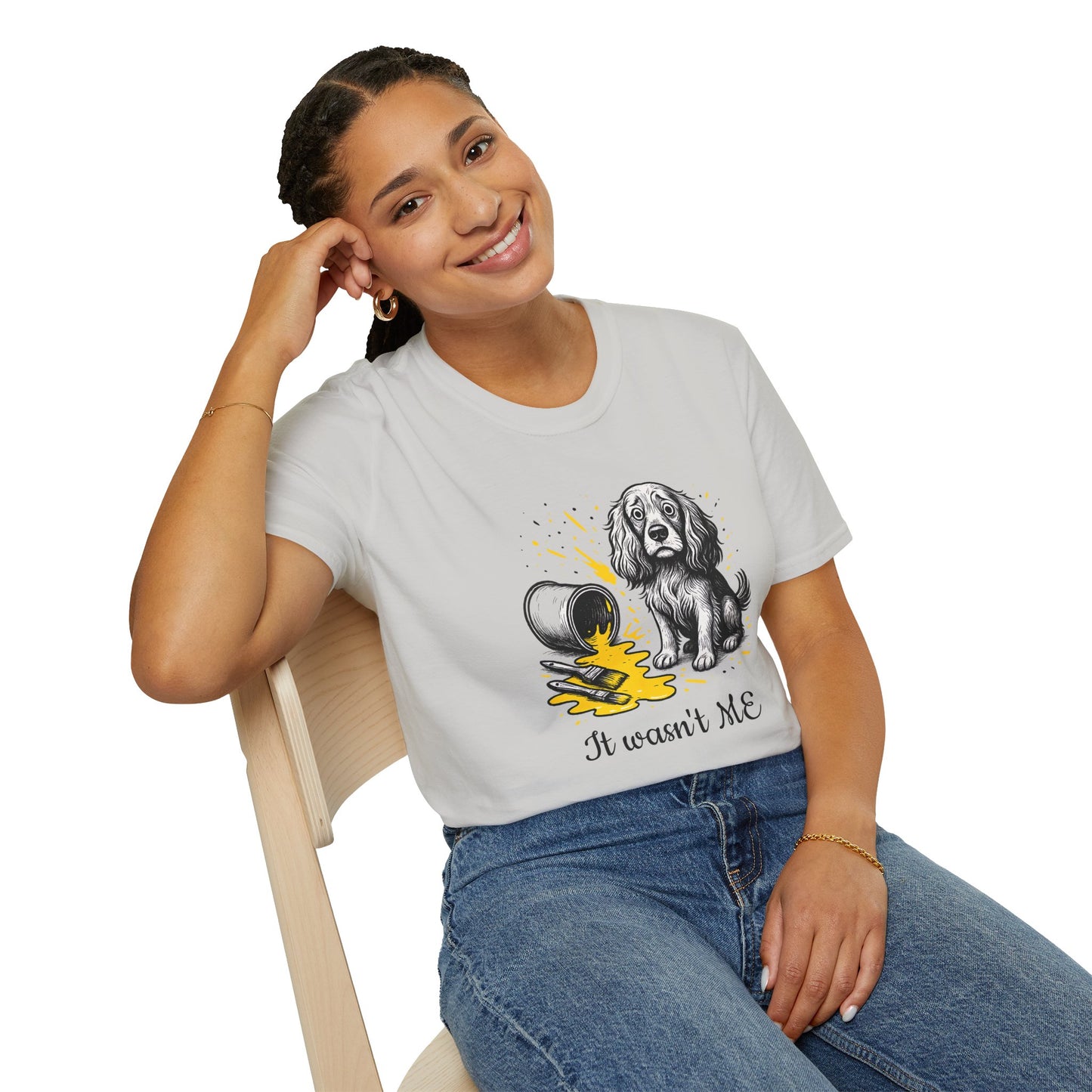 Cocker Spaniel Tee – Spilled Paint Design – Unisex Fit