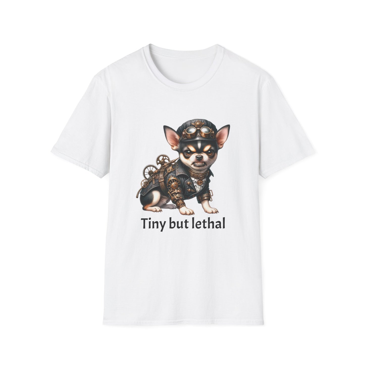 Chihuahua Tee – 'Tiny but Lethal' Steampunk Cosplay Design – Unisex Fit