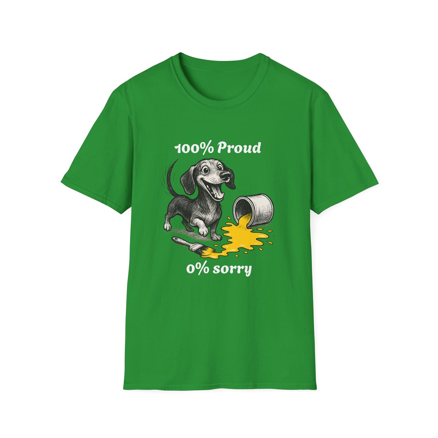 Dachshund Tee – '100% Proud, 0% Sorry' Quote – Unisex Fit