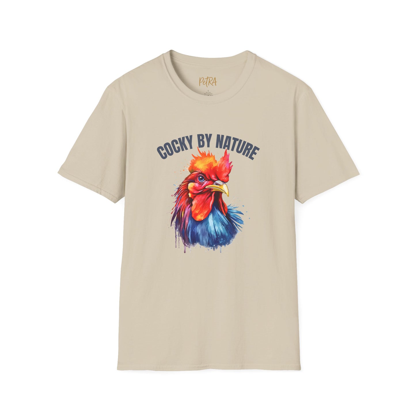Rooster Tee – 'Cocky by Nature' Splash Art Design – Unisex Fit