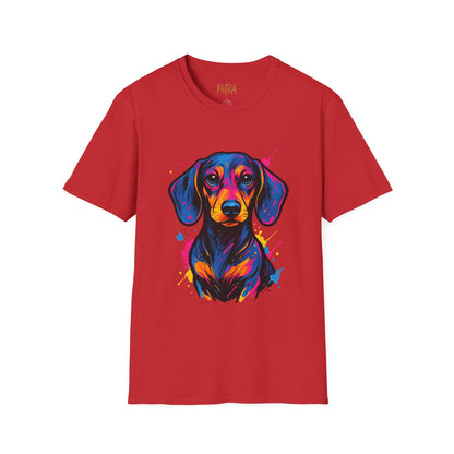 Dachshund T Shirt – Neo Pop Art Head Portrait – Unisex Fit