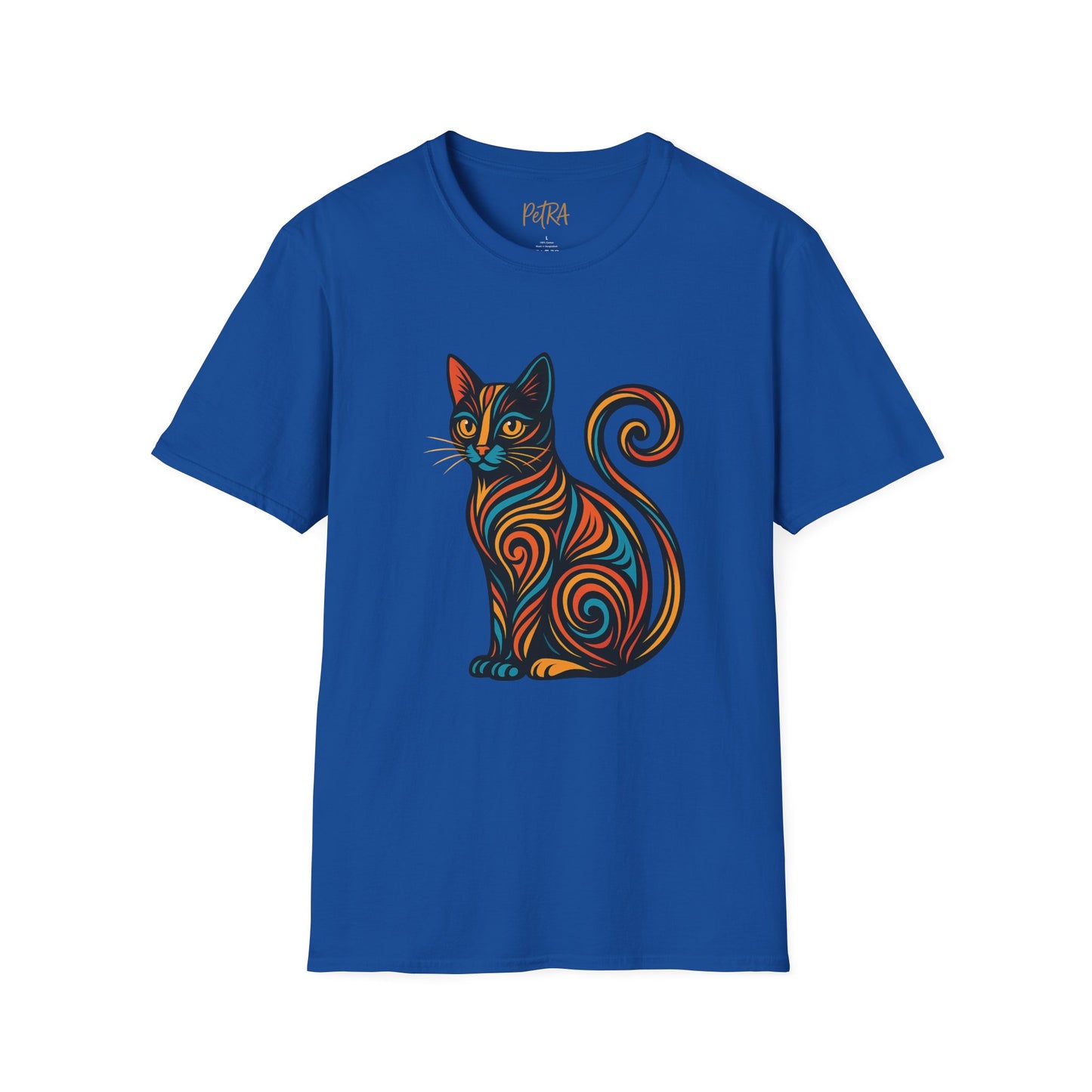 Cat Tee – Tribal Neon Swirl Design – Unisex Fit