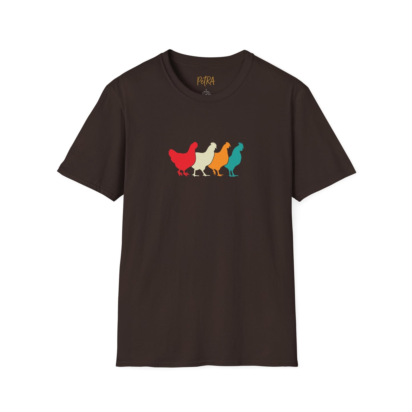 Chicken Parade Tee – Retro Silhouette Farm Design – Unisex Fit