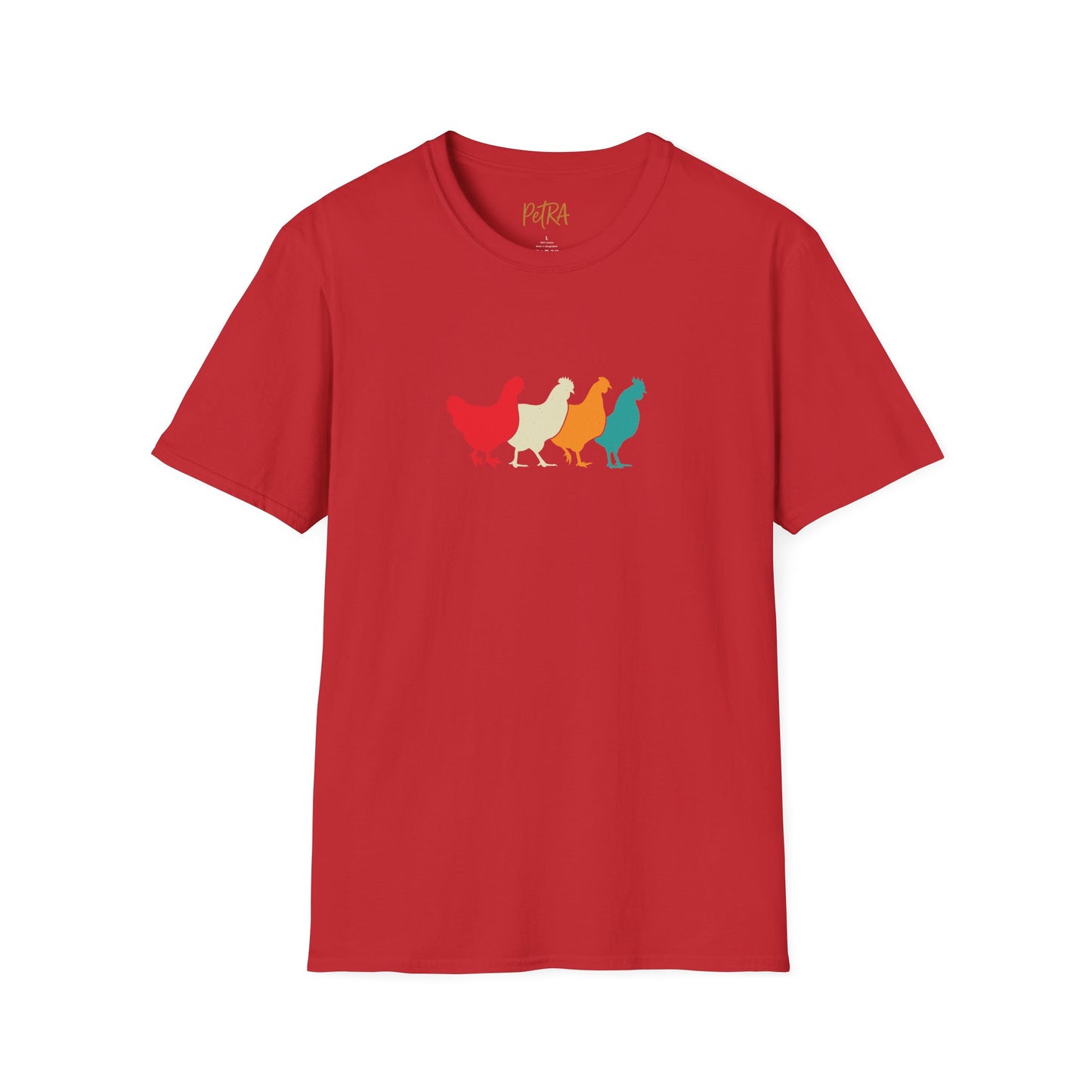 Chicken Parade Tee – Retro Silhouette Farm Design – Unisex Fit